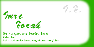 imre horak business card