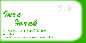 imre horak business card